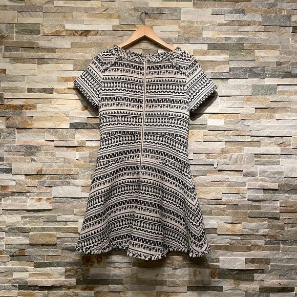 Banana Republic 8 Fit & Flare Dress | Aztec Knit, Black Ivory, NWOT Fall Capsule - Picture 6 of 7